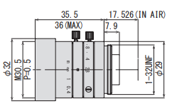 proimages/Computar_Lens/MPW3/ALN-M0828-MPW3_尺寸圖.PNG